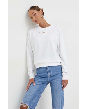Tommy Jeans bluza damska kolor biały z aplikacją