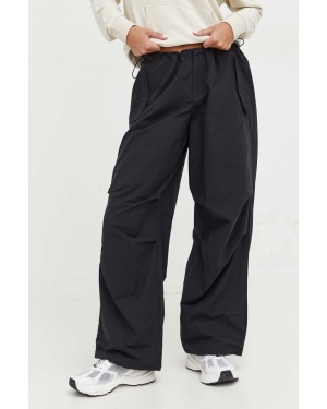 Tommy Jeans spodnie damskie kolor czarny szerokie medium waist DW0DW16387