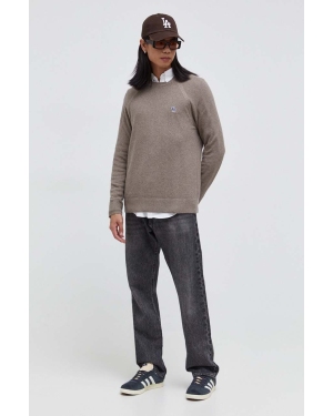 Abercrombie & Fitch sweter z domieszką wełny męski kolor beżowy lekki