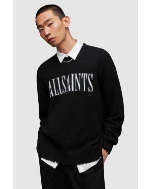 AllSaints sweter z domieszką wełny LUKA SAINTS męski kolor czarny