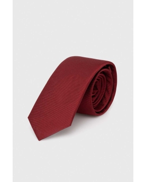 HUGO krawat jedwabny kolor bordowy
