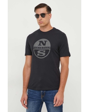 North Sails t-shirt bawełniany kolor czarny z nadrukiem