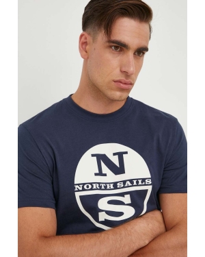 North Sails t-shirt bawełniany kolor niebieski z nadrukiem