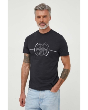 North Sails t-shirt bawełniany męski kolor czarny z nadrukiem