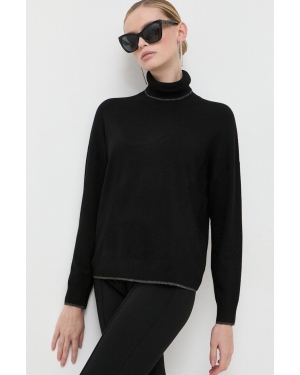 Liu Jo sweter damski kolor czarny lekki z półgolfem