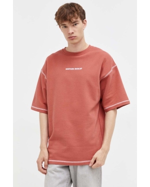 Vertere Berlin t-shirt bawełniany męski kolor czerwony gładki