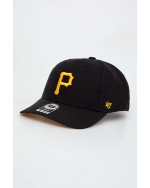 47brand czapka z daszkiem z domieszką wełny MLB Pittsburgh Pirates kolor czarny z aplikacją