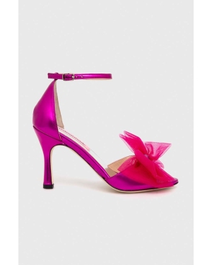 Custommade sandały skórzane Ashley Metallic Bow kolor różowy 999624046