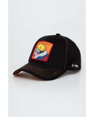 Capslab czapka z daszkiem Naruto kolor czarny z aplikacją