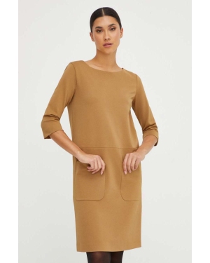 Max Mara Leisure sukienka kolor brązowy mini prosta