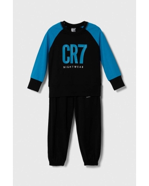 CR7 Cristiano Ronaldo piżama bawełniana dziecięca kolor czarny wzorzysta