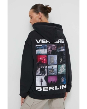 Vertere Berlin bluza kolor czarny z kapturem z nadrukiem