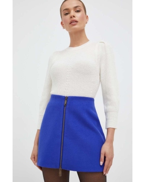 MAX&Co. spódnica wełniana kolor niebieski mini ołówkowa