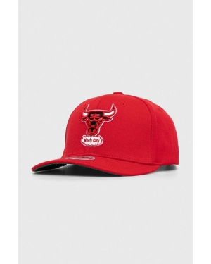 Mitchell&Ness czapka z daszkiem z domieszką wełny kolor czerwony z aplikacją