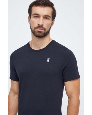 On-running t-shirt bawełniany męski kolor czarny gładki