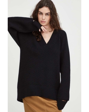Herskind sweter wełniany damski kolor czarny