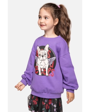 Coccodrillo bluza bawełniana dziecięca kolor fioletowy z nadrukiem