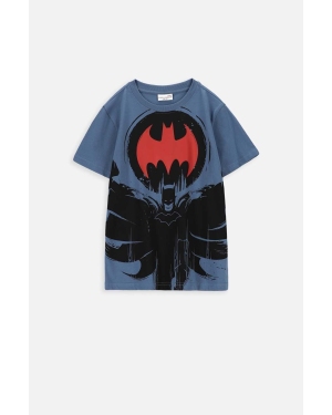 Coccodrillo t-shirt bawełniany dziecięcy x Batman kolor niebieski z nadrukiem