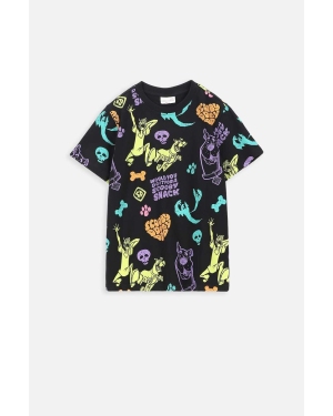 Coccodrillo t-shirt bawełniany dziecięcy x Scooby Doo kolor czarny z nadrukiem