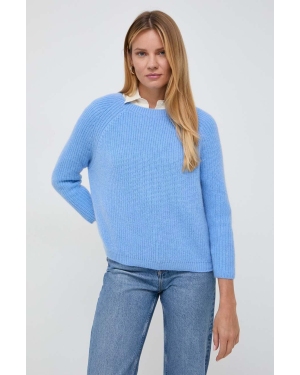 Weekend Max Mara sweter z domieszką wełny damski kolor niebieski