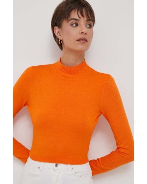 XT Studio sweter damski kolor pomarańczowy lekki z półgolfem