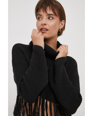 XT Studio sweter damski kolor czarny ciepły z golfem