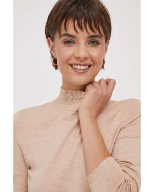 XT Studio sweter damski kolor beżowy lekki z półgolfem