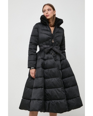 Elisabetta Franchi kurtka damska kolor czarny zimowa