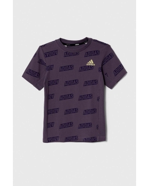 adidas t-shirt dziecięcy JB BLUV Q4AOP T kolor fioletowy wzorzysty