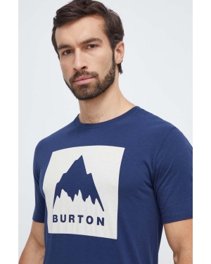 Burton t-shirt bawełniany męski kolor granatowy z nadrukiem