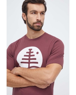 Burton t-shirt bawełniany męski kolor bordowy z nadrukiem