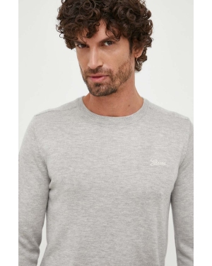 Guess sweter z domieszką wełny męski kolor szary lekki