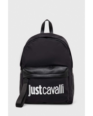 Just Cavalli plecak męski kolor czarny duży z aplikacją