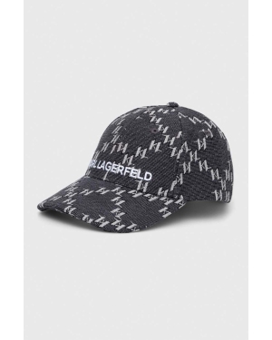 Karl Lagerfeld czapka z daszkiem kolor czarny wzorzysta