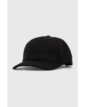 Karl Lagerfeld czapka z daszkiem kolor czarny z aplikacją