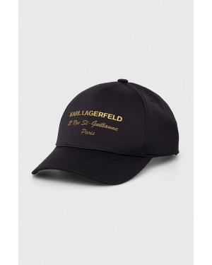 Karl Lagerfeld czapka z daszkiem kolor czarny z aplikacją