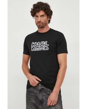Karl Lagerfeld polo męski kolor czarny z aplikacją