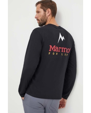 Marmot longsleeve sportowy Marmot For Life kolor czarny z nadrukiem
