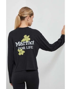 Marmot longsleeve Flowers For Life damski kolor czarny