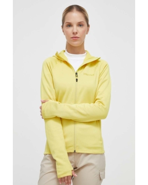 Marmot bluza sportowa Olden Polartec kolor żółty z kapturem gładka