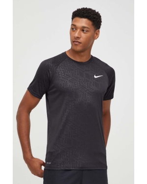 Nike t-shirt treningowy kolor czarny wzorzysty