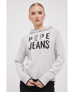 Pepe Jeans sweter wełniany Damaris damski kolor szary lekki