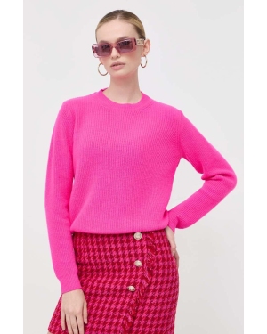 Pinko sweter wełniany damski kolor różowy