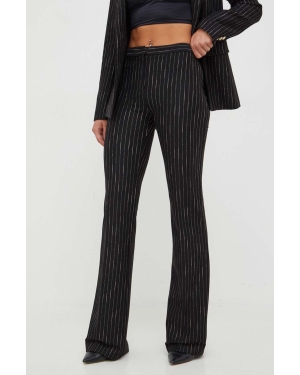 Pinko spodnie damskie kolor czarny szerokie high waist 100054.A1AQ