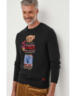 Polo Ralph Lauren sweter z domieszką wełny męski kolor czarny