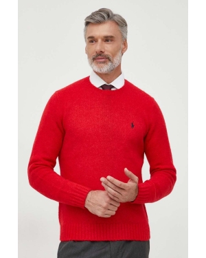 Polo Ralph Lauren sweter wełniany męski kolor czerwony