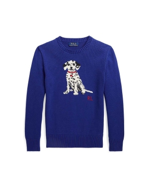 Polo Ralph Lauren sweter bawełniany dziecięcy kolor niebieski lekki