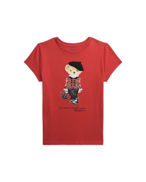 Polo Ralph Lauren t-shirt bawełniany dziecięcy kolor czerwony
