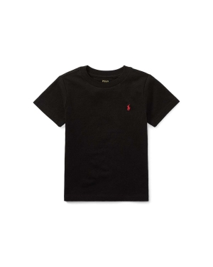 Polo Ralph Lauren t-shirt bawełniany dziecięcy kolor czarny gładki
