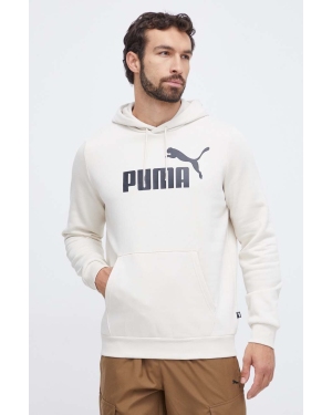 Puma bluza męska kolor biały z kapturem z nadrukiem 586687